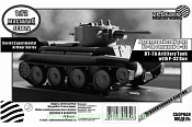 Сборная модель из пластика Артиллерийский танк БТ-7А с пушкой Ф-32, 1:72, Zebrano - фото