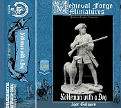 Сборная миниатюра из смолы Дворянин с собакой, 90 mm Medieval Forge Miniatures - фото