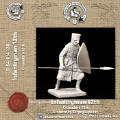 Сборная миниатюра из смолы Infantryman 12th c. 54 mm Medieval Forge Miniatures - фото