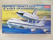 Сборная модель из пластика Космический корабль Space shuttle & Jumbo 1:288 Академия - фото