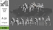 Сборные фигуры из смолы Десант на БТР, 1:72, Alex miniatures - фото