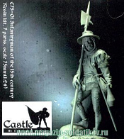 Сборная миниатюра из смолы Infantryman of the 15th century, 75 мм, Castle miniature - фото